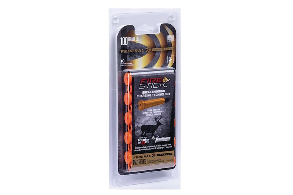Federal™ Firestick Muzzleloader Primers – 100 & 120 Grain Triple 8 Powder – 10 Count